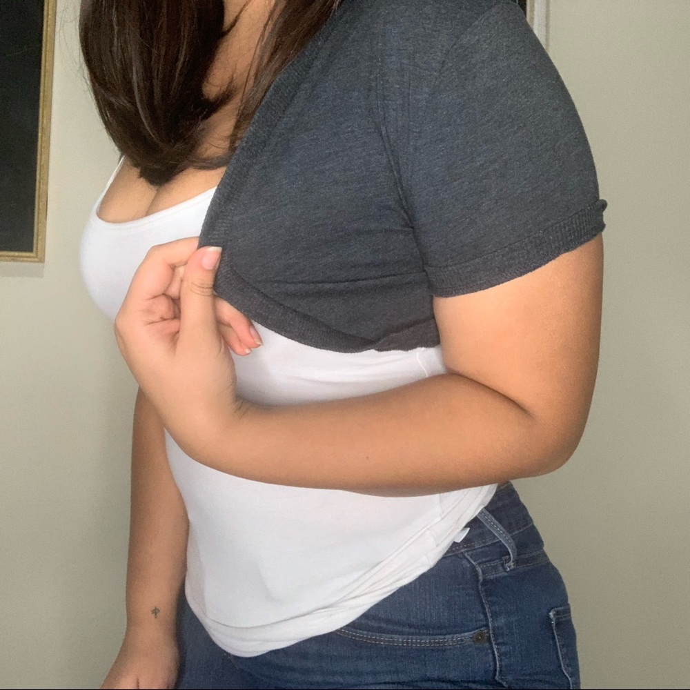 Very Cropped Grey Cardigan